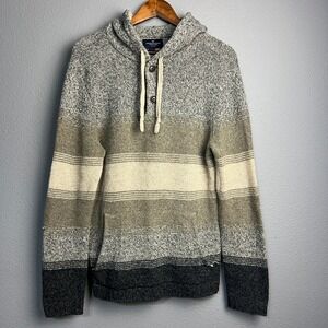 American Eagle Outfitters Y2K Grunge Hoodie Sweater Striped Knit‎ Pullover Small